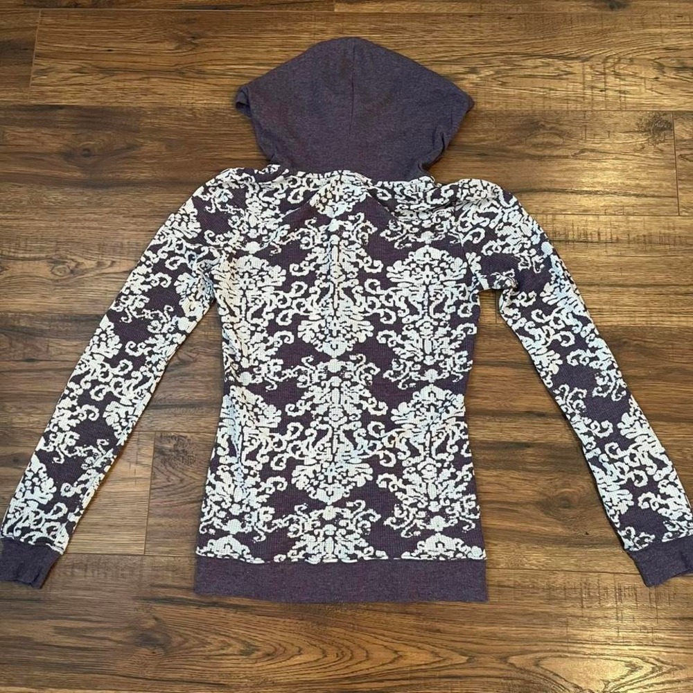 725 Orginals Purple Zip‎ Up Hoodie Pockets Loungewear Indie Sleaaze Streetwear - Picture 7 of 8